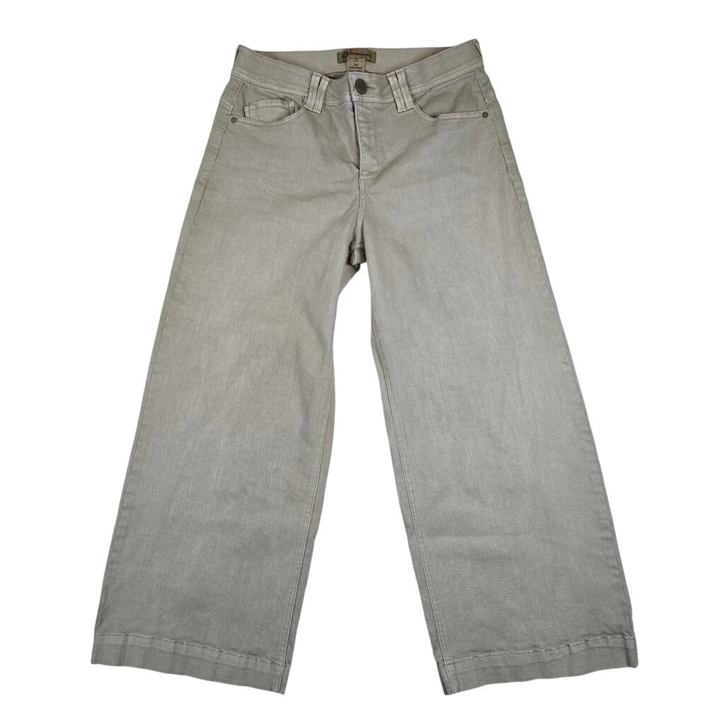 Democracy Womens 10 Wide Leg Cropped Jeans Beige AB Technology 0856